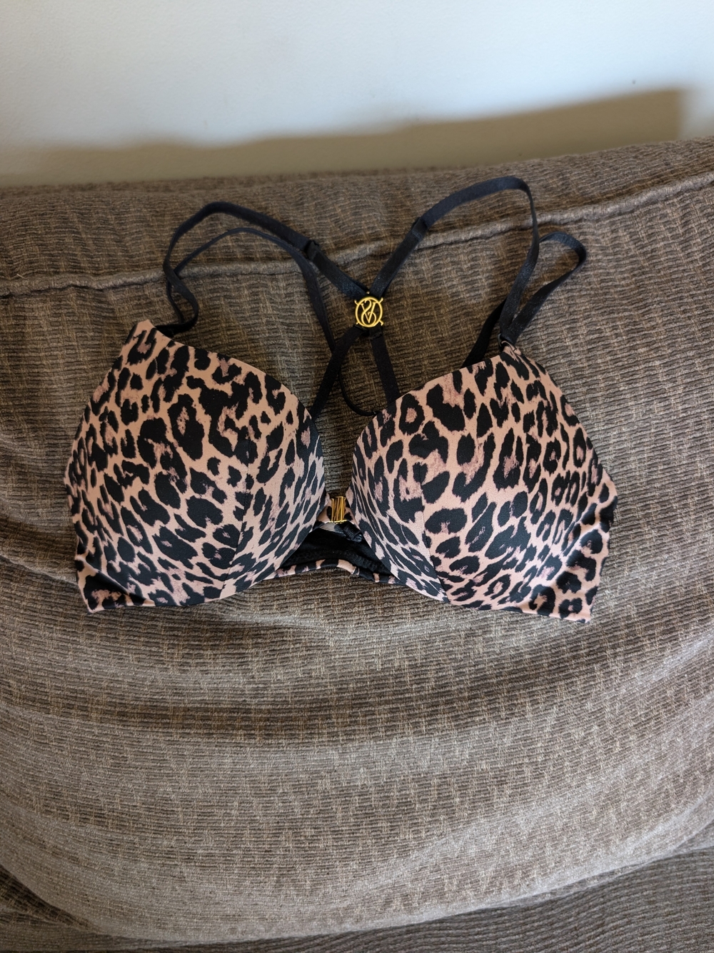 Victoria's Secret Leopard Push-Up Bra - Pink & Black